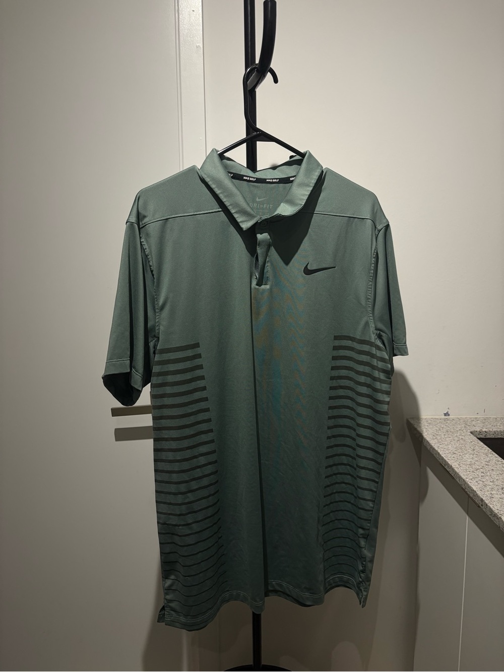 Nike Men’s Sage Green Striped Performance Polo
